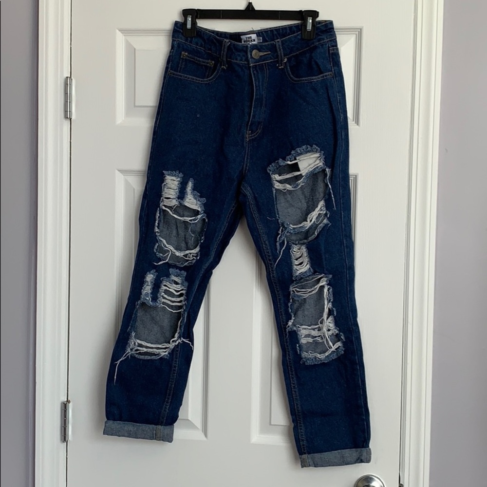 Destroyed Denim Jean - Crop Length